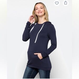Ink Love And Peace Navy Women's Maternity Hoodie